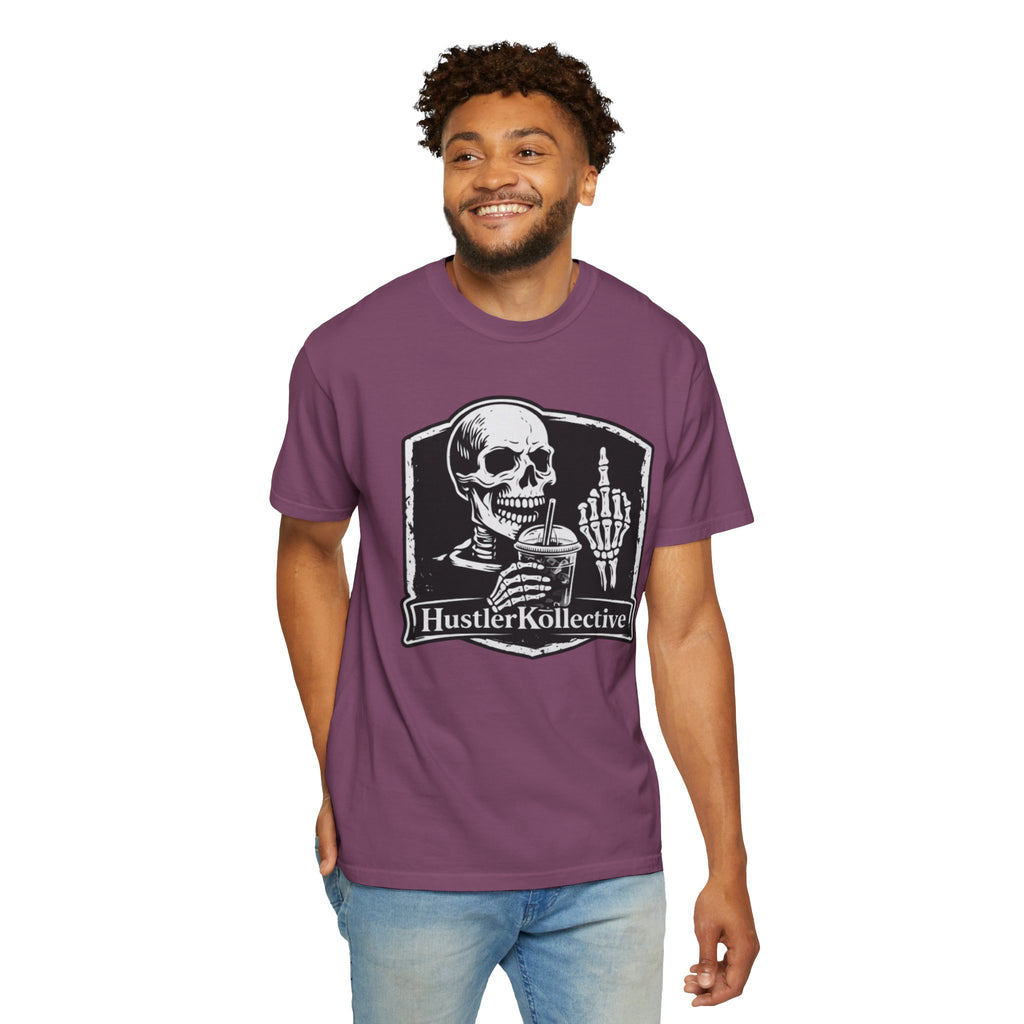 Skull & Iced Coffee T‑Shirt — 'Hustler Kollective Graphic Tee