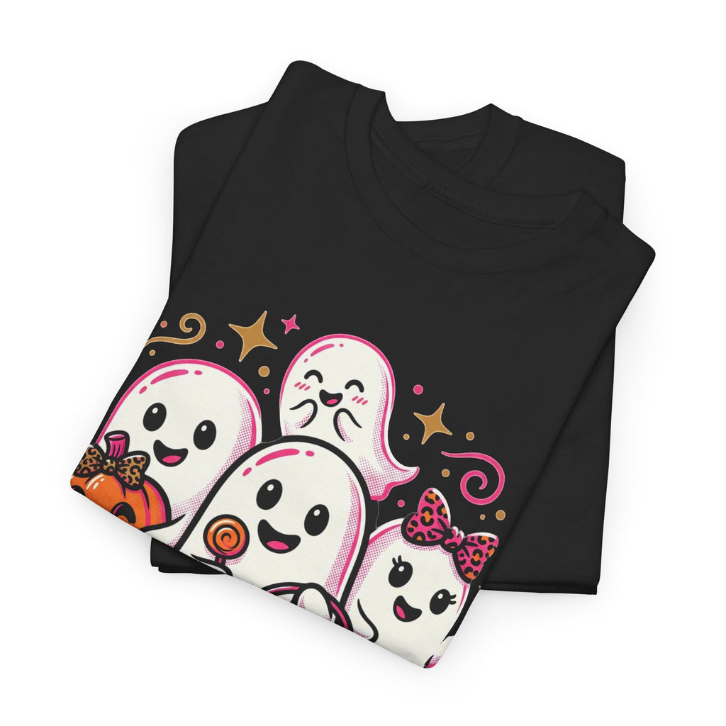 Halloween Ghosts Tee — Cute Trick-or-Treat Ghosts with Pumpkin & 'Trick or Treats' Candy Bag