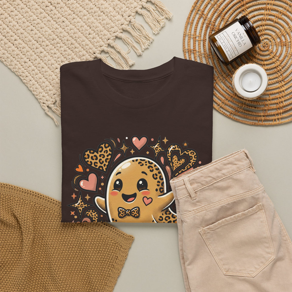 Leopard Print Ghost Love T-Shirt — Cute Halloween Heart Tee