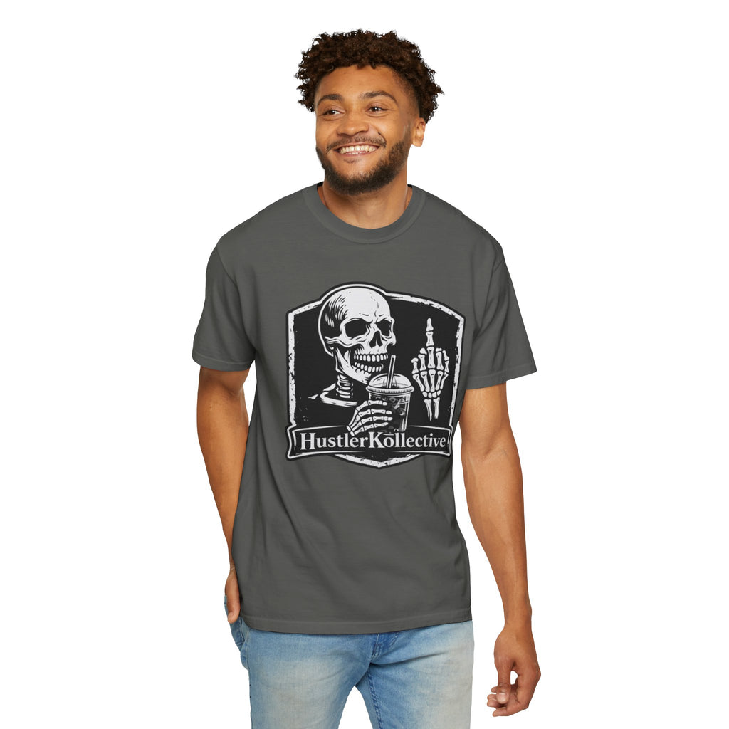 Skull & Iced Coffee T‑Shirt — 'Hustler Kollective Graphic Tee