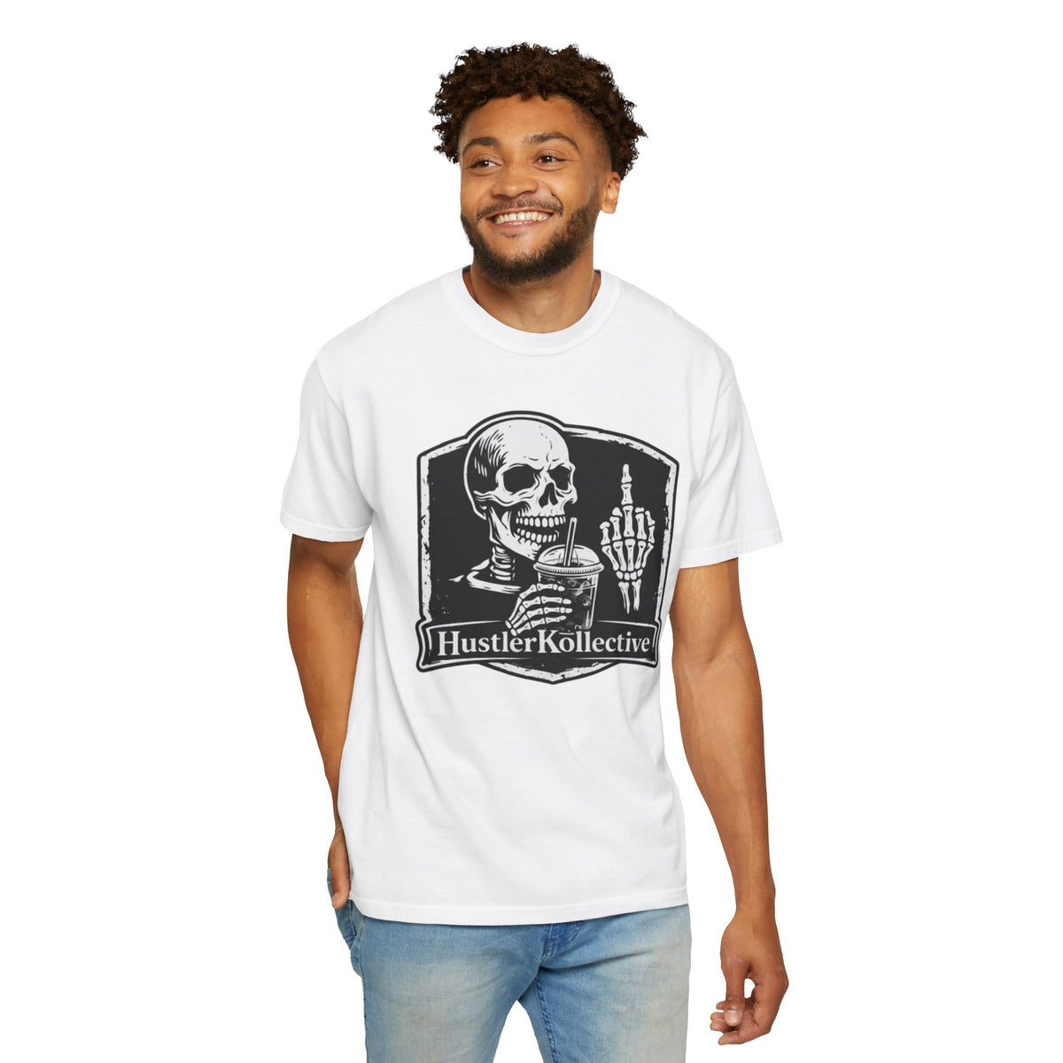 Skull & Iced Coffee T‑Shirt — 'Hustler Kollective Graphic Tee