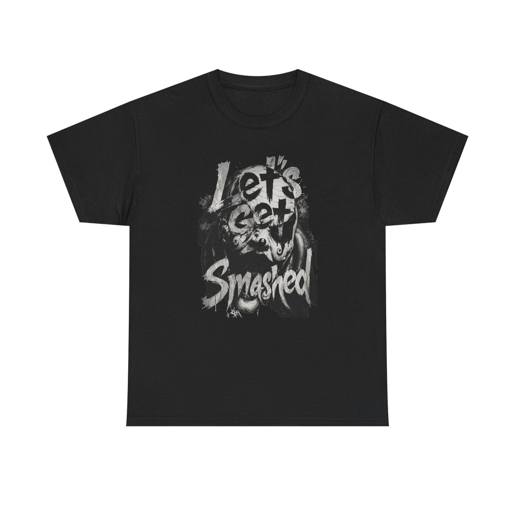 Let's Get Smashed Graphic Tee — Distressed Horror Party Shirt