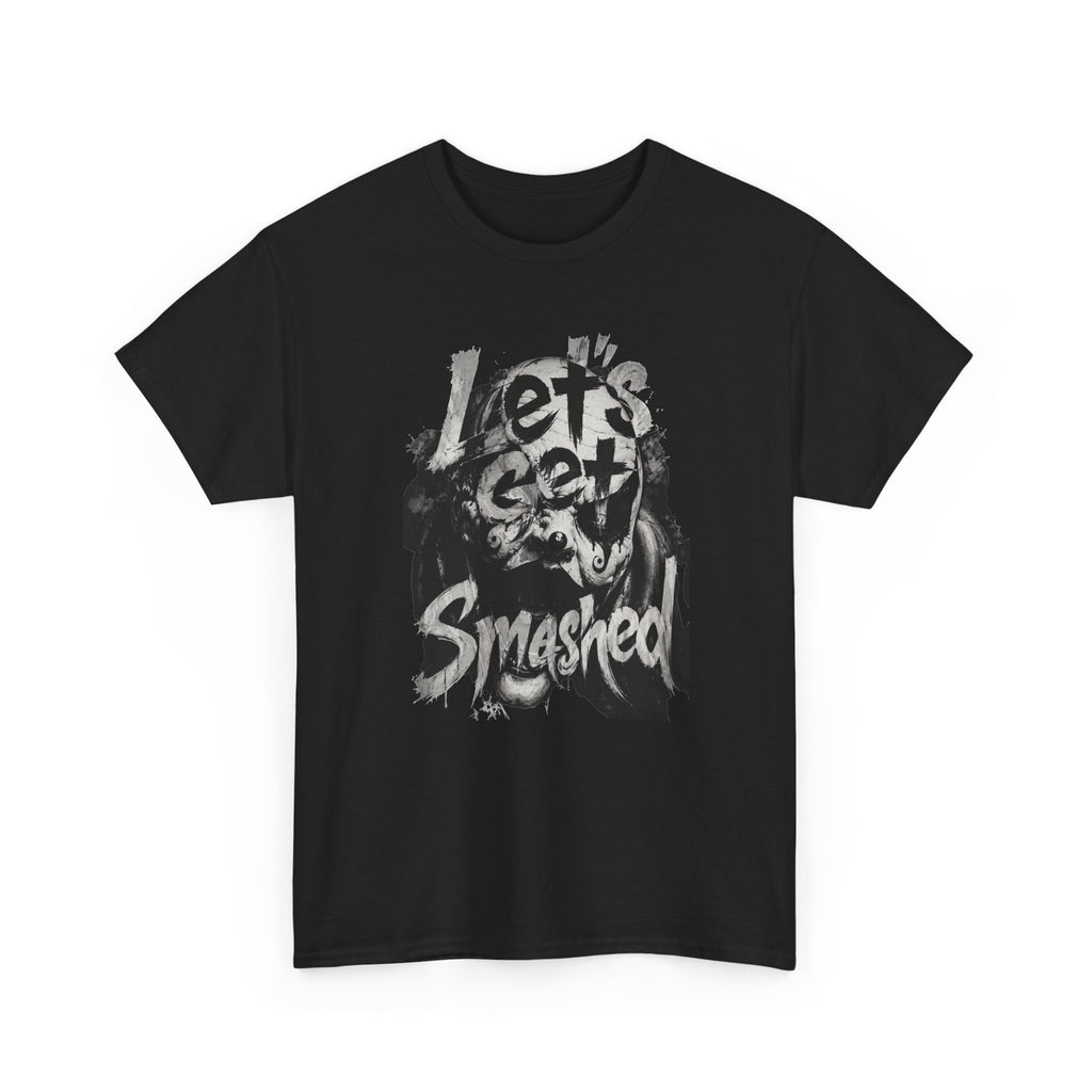 Let's Get Smashed Graphic Tee — Distressed Horror Party Shirt