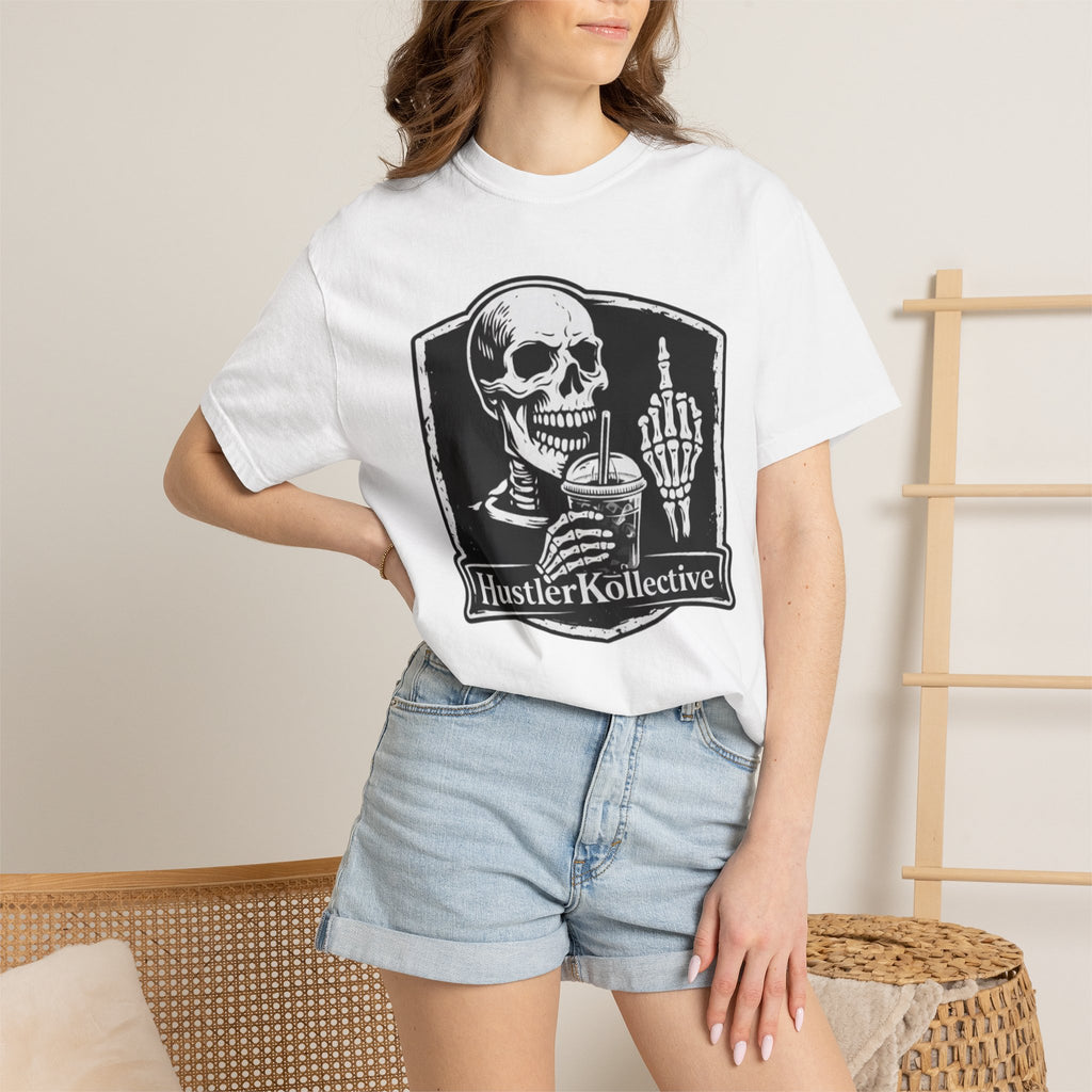 Skull & Iced Coffee T‑Shirt — 'Hustler Kollective Graphic Tee