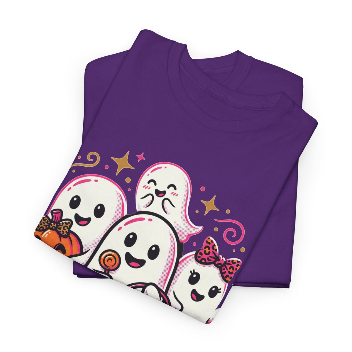 Halloween Ghosts Tee — Cute Trick-or-Treat Ghosts with Pumpkin & 'Trick or Treats' Candy Bag