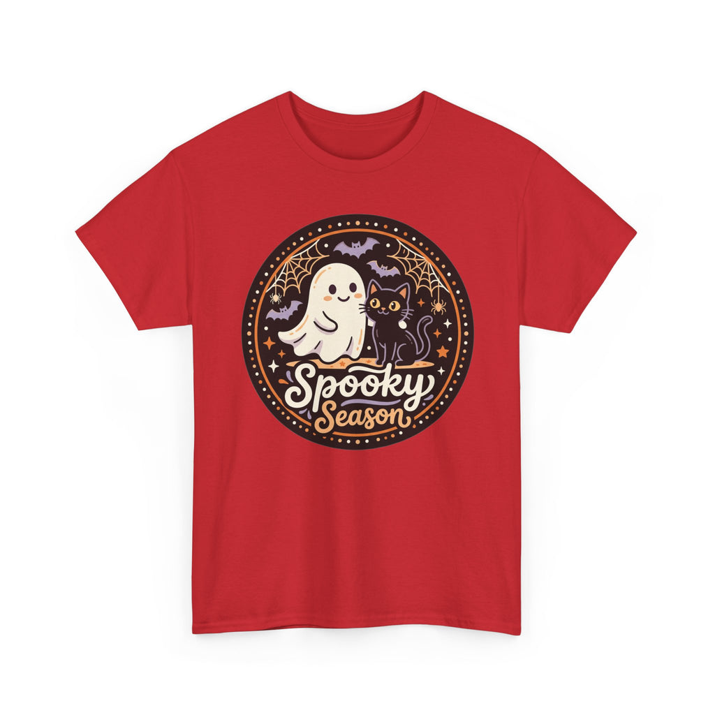 Halloween Ghost Tee — “Spooky Season” Cute Ghost & Cat Graphic T-Shirt