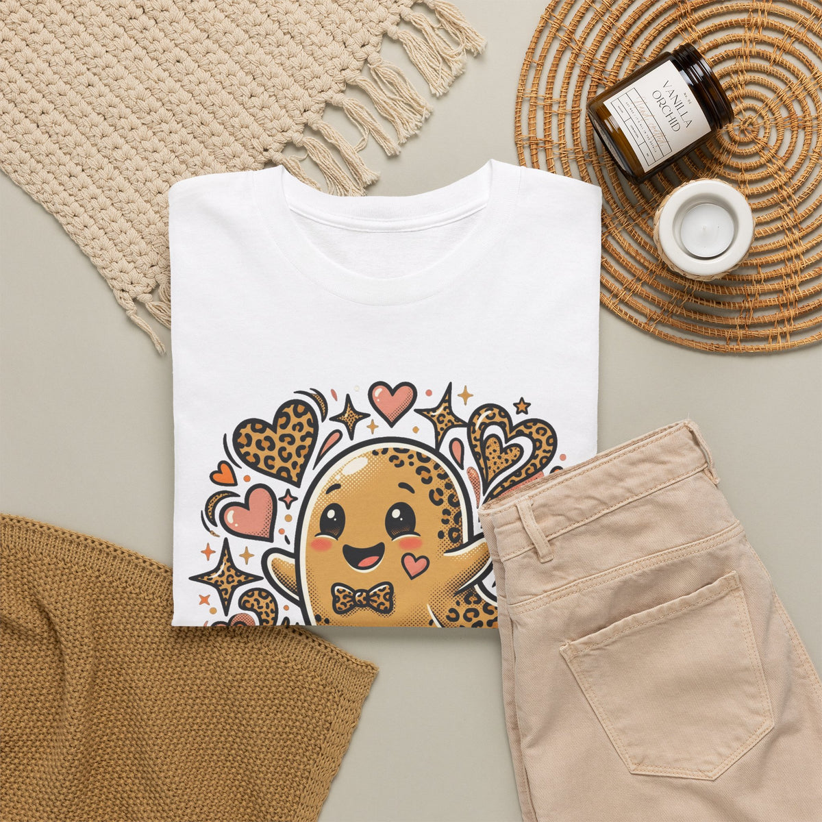 Leopard Print Ghost Love T-Shirt — Cute Halloween Heart Tee