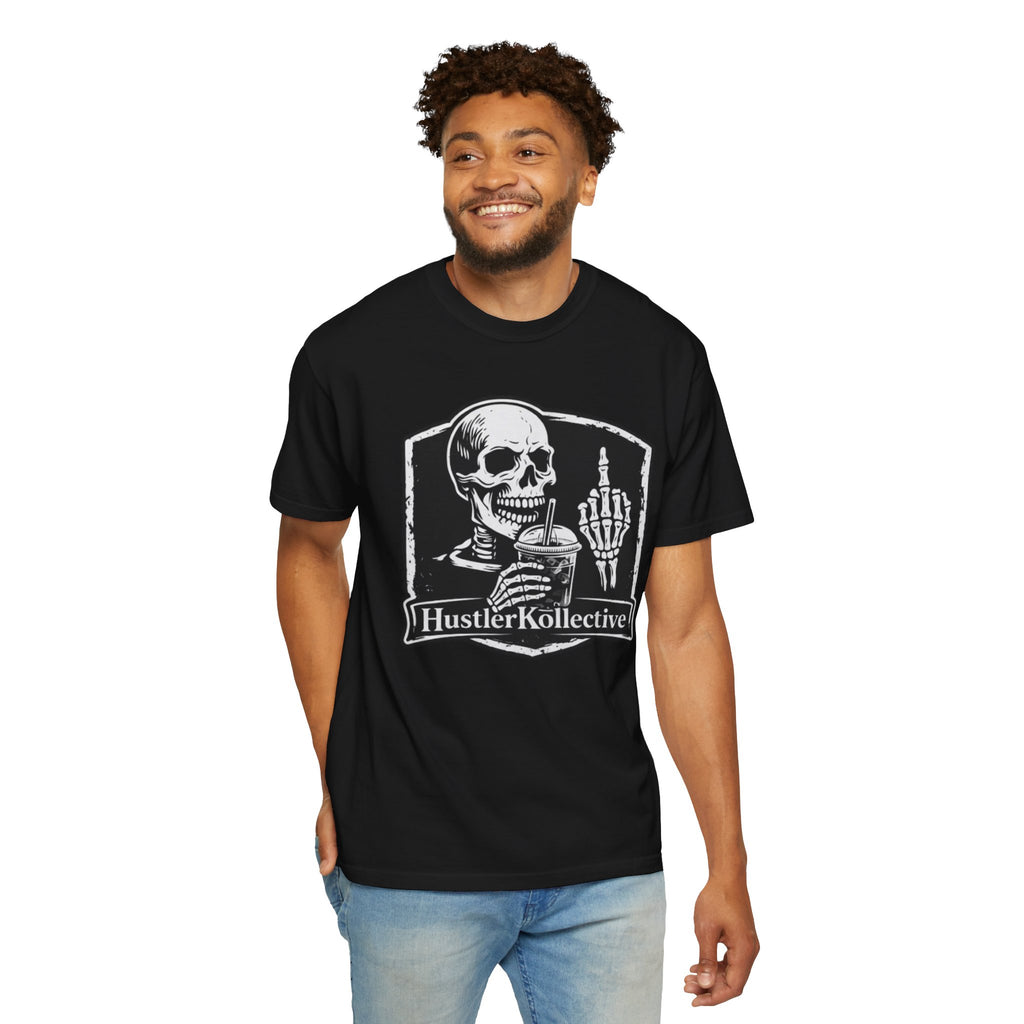 Skull & Iced Coffee T‑Shirt — 'Hustler Kollective Graphic Tee